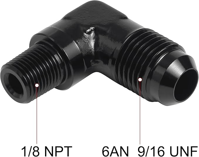 EVIL ENERGY 6AN to 1/8" NPT Male 90 Degree Fitting Adapter Aluminum 2PCS - Image 2