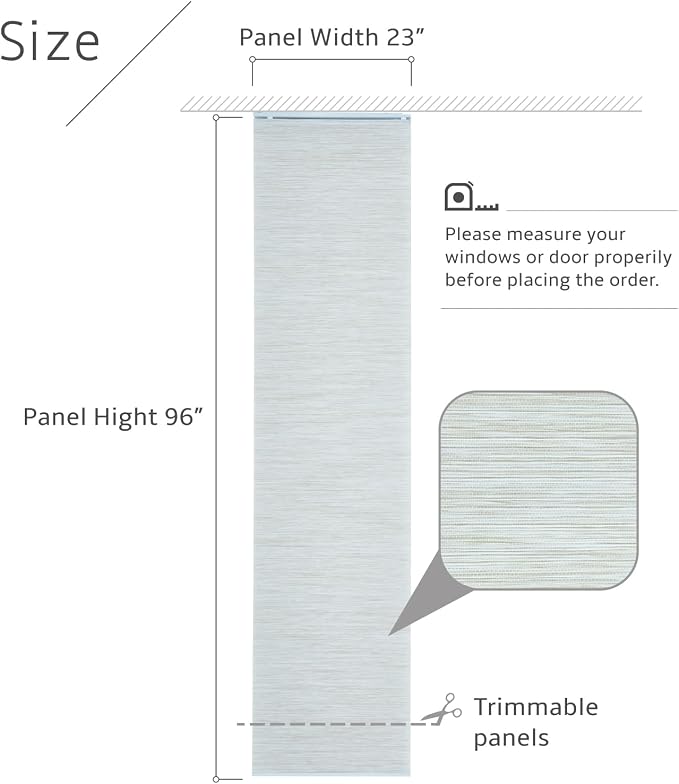 Replacement Fabric Panels for Sliding Glass Door, Fabric Only, Natural Woven - Image 5