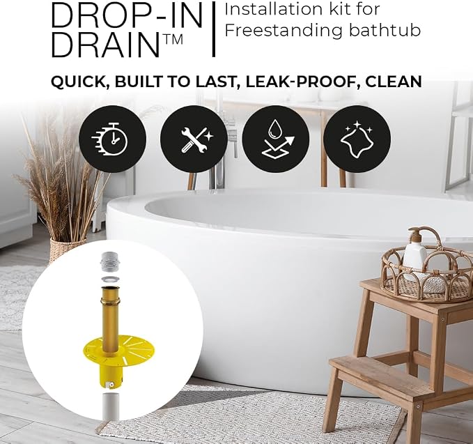Freestanding Bathtub Drain Kit – Rough-in Installation System, Fits 1-1/2" - Image 5