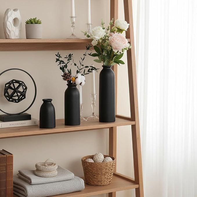 CEMABT Black Ceramic vase Set-3 Flower vases - Image 6