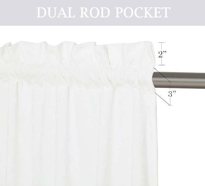 Chezmoi Collection Lux Cream White Crushed Velvet Curtains 2 Panel Set - Image 3