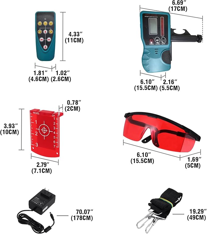 360° Auto Self-Leveling Red Beam Rotary Laser Level Kit 500m Range - Image 6