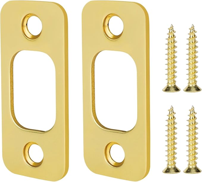 Round Corner Deadbolt Strike Plate, Stainless Steel – 2 Pack by siwil