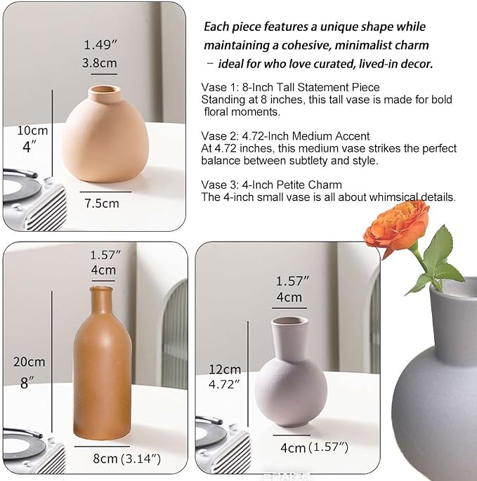 Ceramic Vase Set of 3 - Image 8