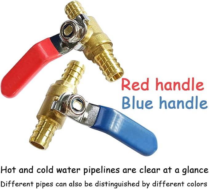 Uenede Brass 1/2 Inch PEX Ball Valve, Pipe Crimp Fitting - Image 2