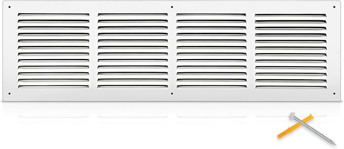 Fancat 24x6 Steel Return Air Grille, HVAC Vent Cover, 0.7cm Overall Depth by SmarterAirBetterLiving