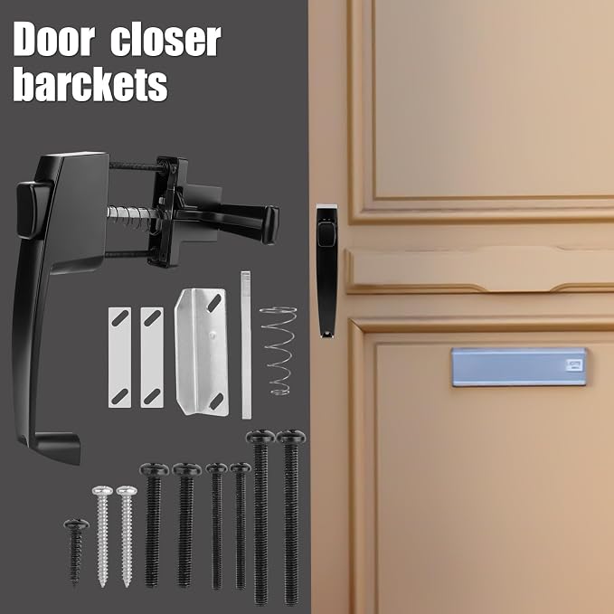 PEUTIER Push Button Storm Door Latch, Heavy Duty Screen Doors Latch | - Image 3
