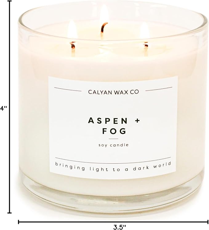 Aspen & Fog 3 Wick Scented Candle - Image 10