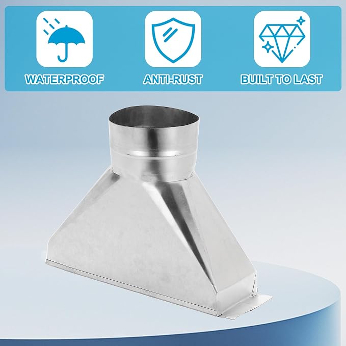 PATIKIL 10" x 4" x 8" Duct Pipe Transition Fitting, Galvanized Steel Transition - Image 5