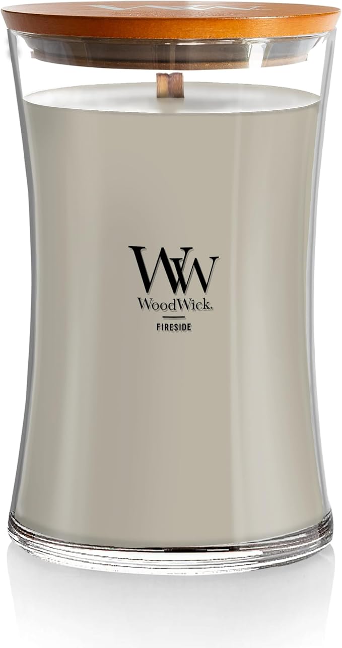 WoodWick Large Hourglass Fireside Candle, Premium Soy Blend Wax, Crackles as it by Unknown