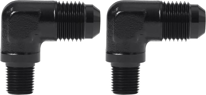 EVIL ENERGY 6AN to 1/8" NPT Male 90 Degree Fitting Adapter Aluminum 2PCS by EVILENERGY