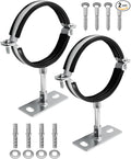 2 Pcs 4 Inch Pipe Bracket, Adjustable Split Ring Hanger Vent Wall Strap Kit | by Unknown