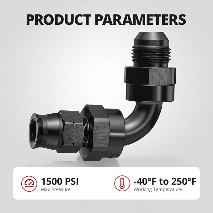 EVIL ENERGY 8AN Male to 3/8" Hardline Compression Fitting Adapter 90 Degree - Image 4