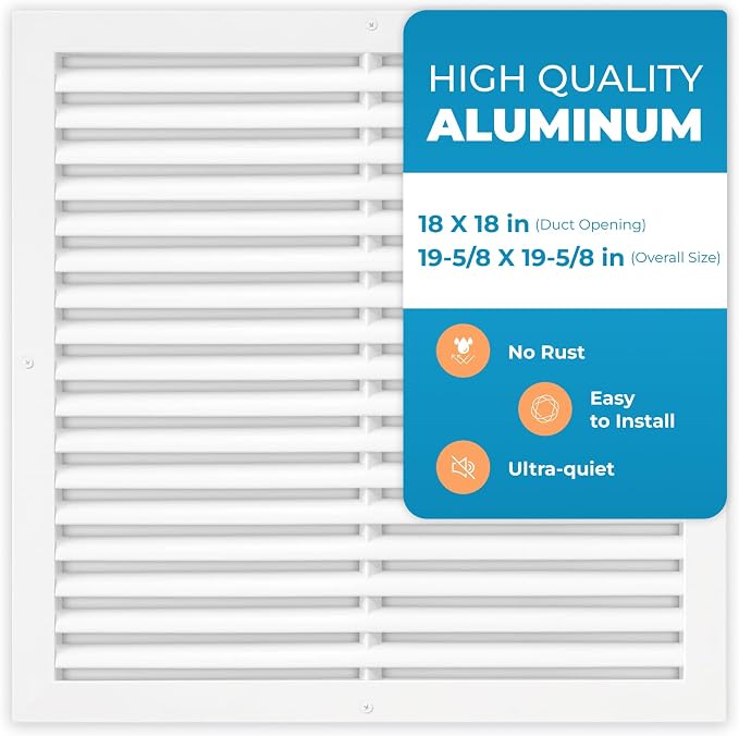 Aluminum 18 x 18 Inch Vent Cover Return Air Grille – Transfer Grille AC Vent by Air360