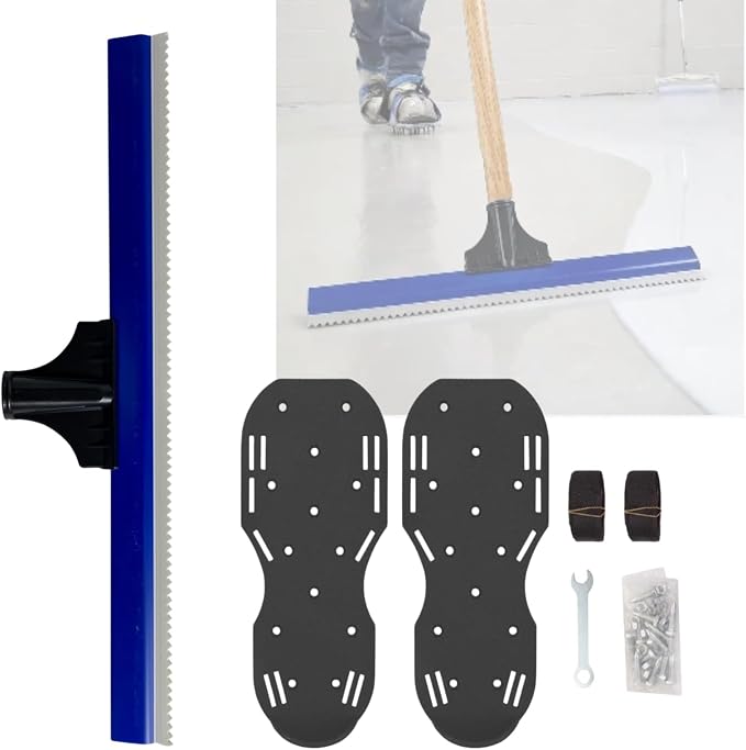 Self-Leveling Cement Tool Kit, 11.6in Epoxy Floor Spiked Shoes, 16in Notched by Unknown