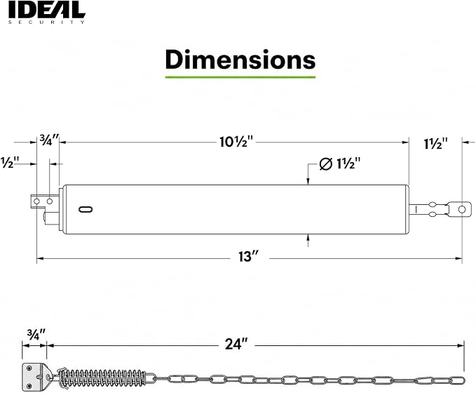 Ideal Security Heavy Duty Storm Door Closer - Image 2