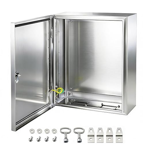 Electrical Enclosure 20x16x8, 304 Stainless Steel Enclosure IP66 Waterproof and by YcXingnon