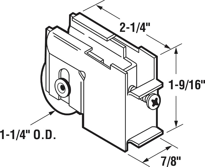 Prime-Line D 1611 Steel Ball Bearing Sliding Door Roller Assembly, 1-1/4 in. - Image 2