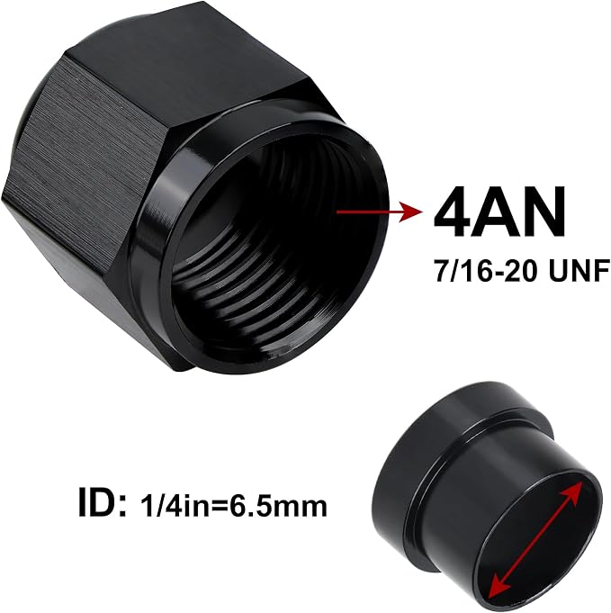 EVIL ENERGY 4AN Female Hardline Tube Nut & Sleeve Aluminum Fitting - Image 2