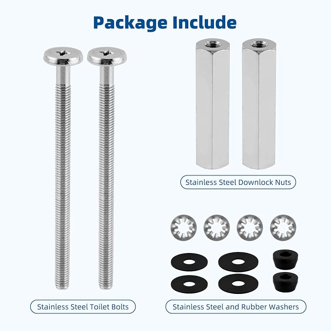 4 PCS Universal All-Metal Toilet Seat Bolts, 3 Inch Heavy-Duty Toilet Screw - Image 7