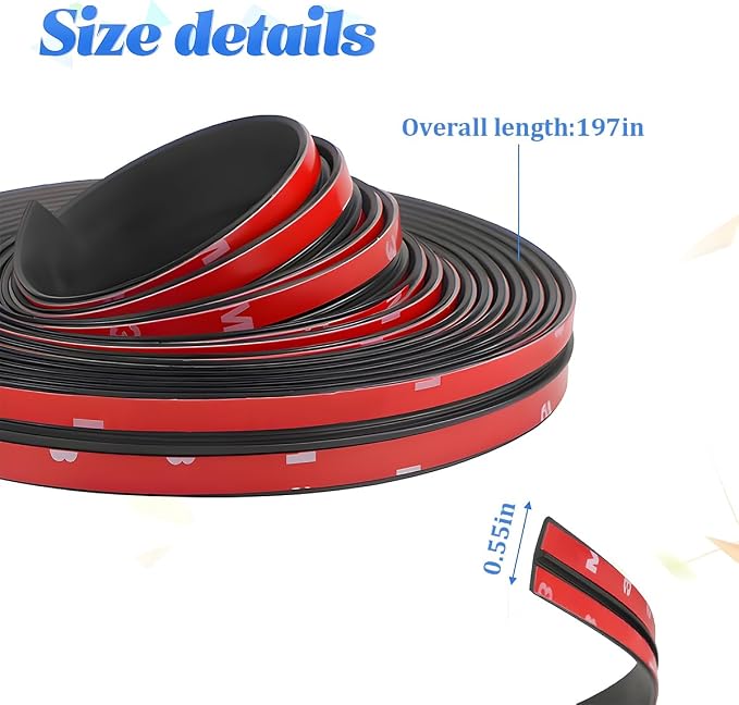 BESULEN 16.4 Ft Car Windshield Weather Stripping, 14mm T Shape | T Shape - Image 2