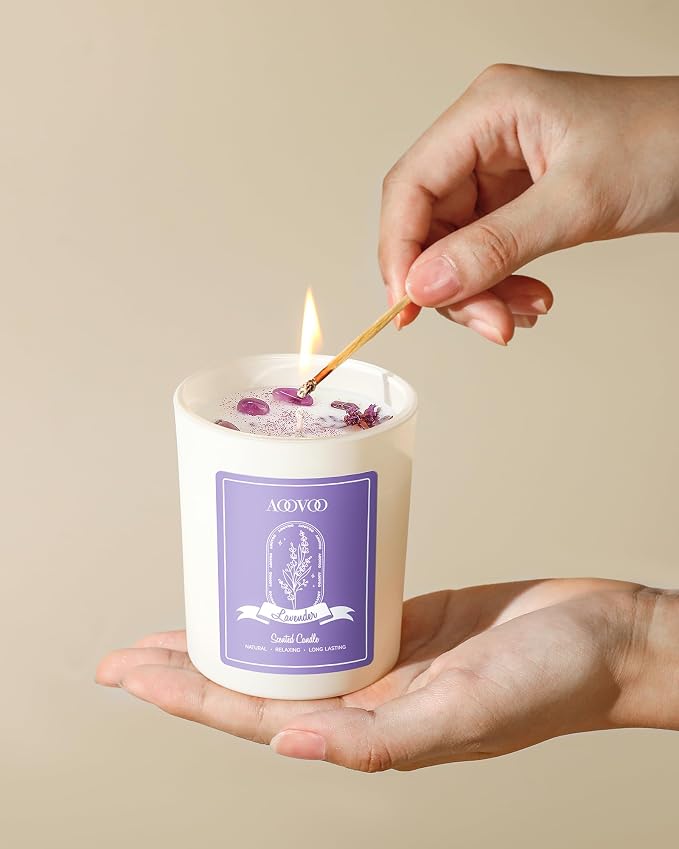 AOOVOO Lavender Candles Set for Women - Image 4