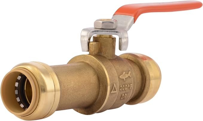 SharkBite 3/4 Inch Slip Ball Valve, Push to Connect Brass Plumbing Fitting by SharkBite