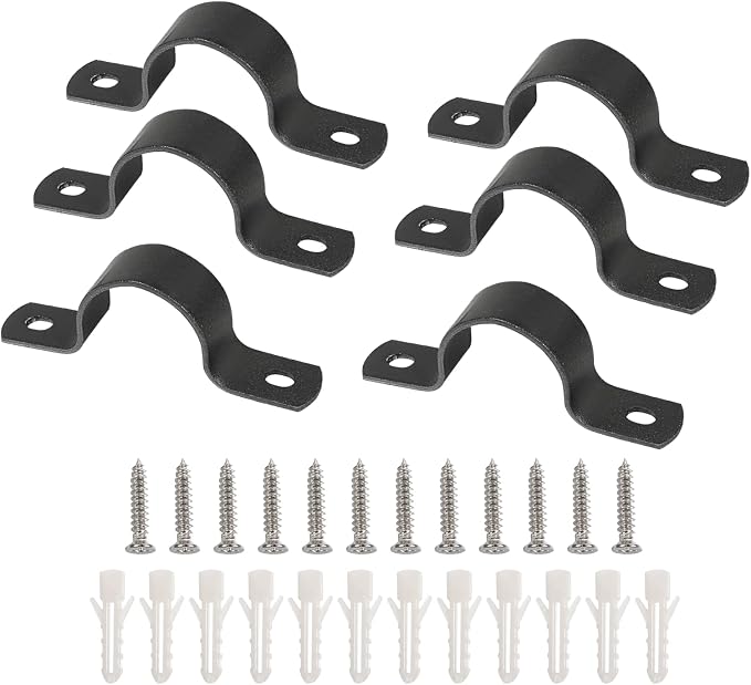 Jiozermi 32MM Black U-Tube Strap Clamp, Stainless Steel, Rigid Pipe Strap - Image 5