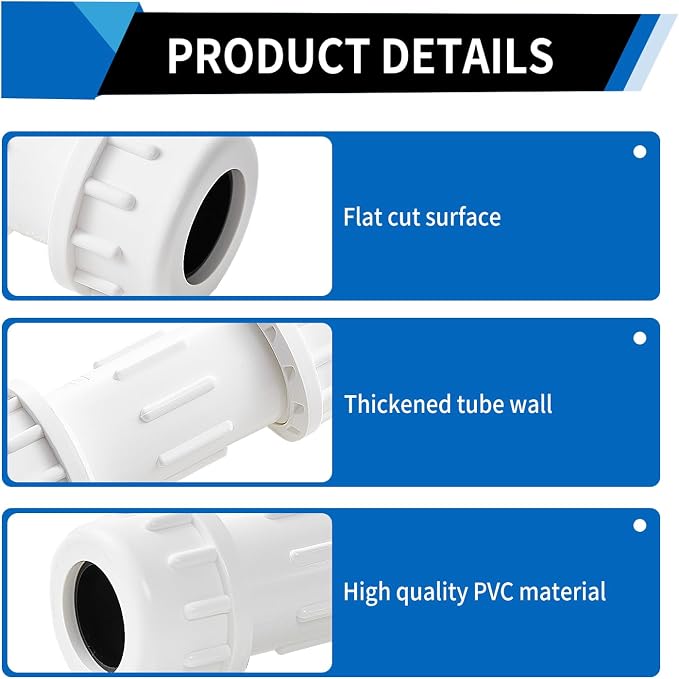 DONWARE 3-Pack 3/4-inch PVC Compression Coupling Cople de Compresión PVC | Pipe - Image 6