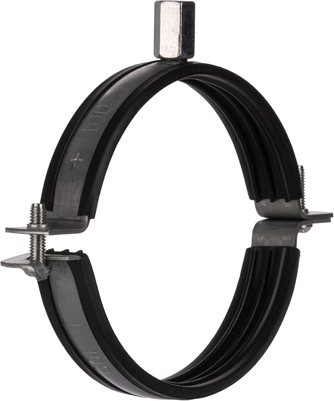 Pipe Clamp - Pipe Hanger for Ventilation Duct - Rubber Seal - M8/M10-4 Inch - Image 7