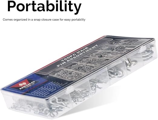Neiko 50457A Cotter Pin Assortment Kit, 150 Piece Zinc Plated Steel Clips - Image 4