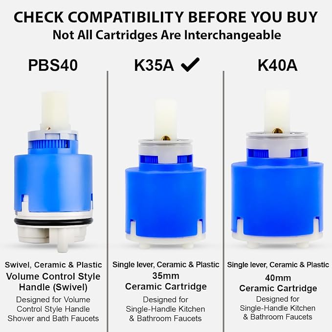 K35A Faucet Cartridge, Replacement Cartridge Compatible - Image 3