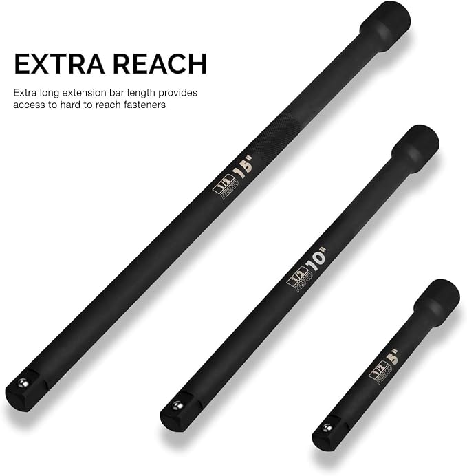 Neiko 00256A 1/2-Inch Drive Impact Extension Bar and Adapter Set, 5-Piece | - Image 4