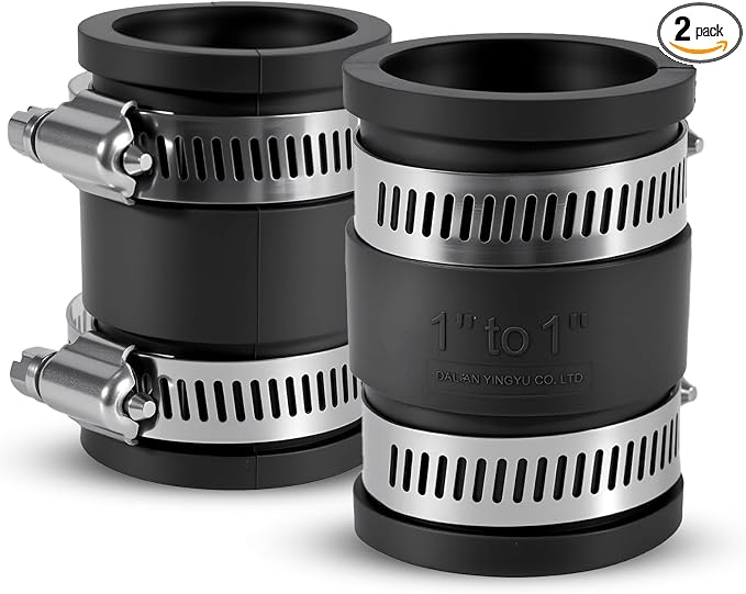 2 Pcs 1 IN Flexible PVC Pipe Coupling by DLYYPLUS