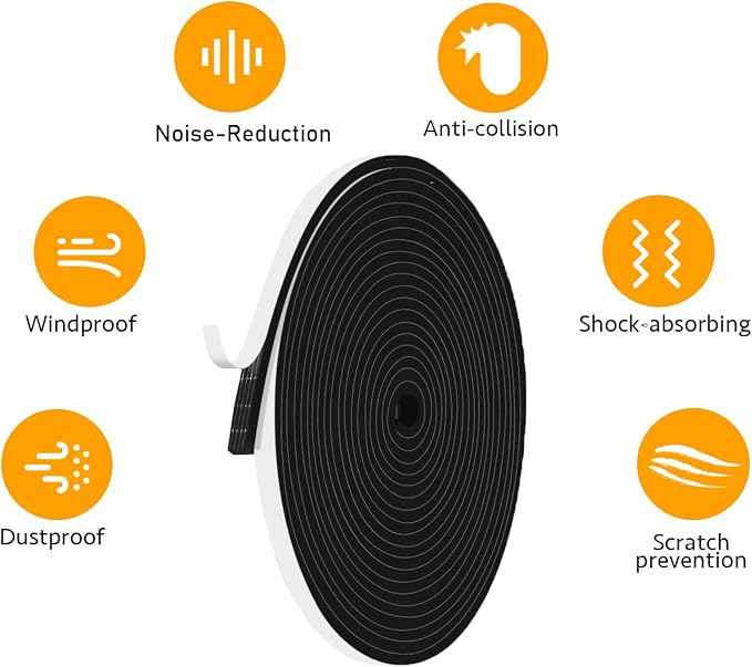 Thin Foam Seal, High Density, Narrow Gaps, 1/4x1/8in | Strong Adhesive - Image 4