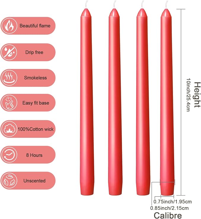 Everymoment Red Taper Candles - Image 2
