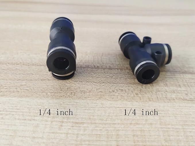 1/4 inch Air Hose T Connector Plastic Pneumatic Quick Push to Connect Tee - Image 2