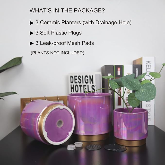 Gepege Ceramic Plant Pots for Indoor Plants, Planters - Image 3