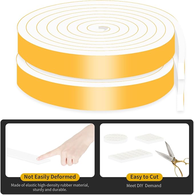 Weather Stripping Tape for Door, High Density CR, 3/4 in x 5/16 in x 13Ft | - Image 4