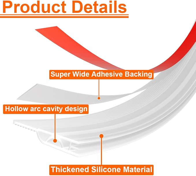 Door Draft Stopper, Door Sweep for Bottom of Door, Weather Stripping Door Seal - Image 3
