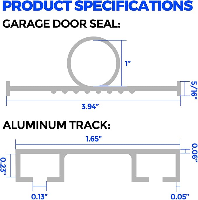 Holikme 10FT Garage Door Bottom Seal, Pre-drilled Track, U+O Rubber Seal - Image 5