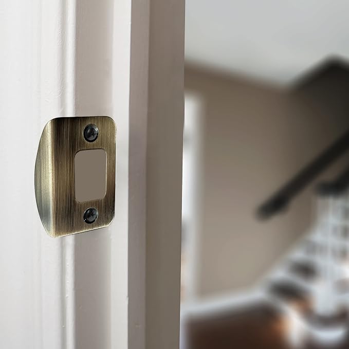 Design House Pro Series Deadbolt Strike Plate, Antique Brass | Surface - Image 3