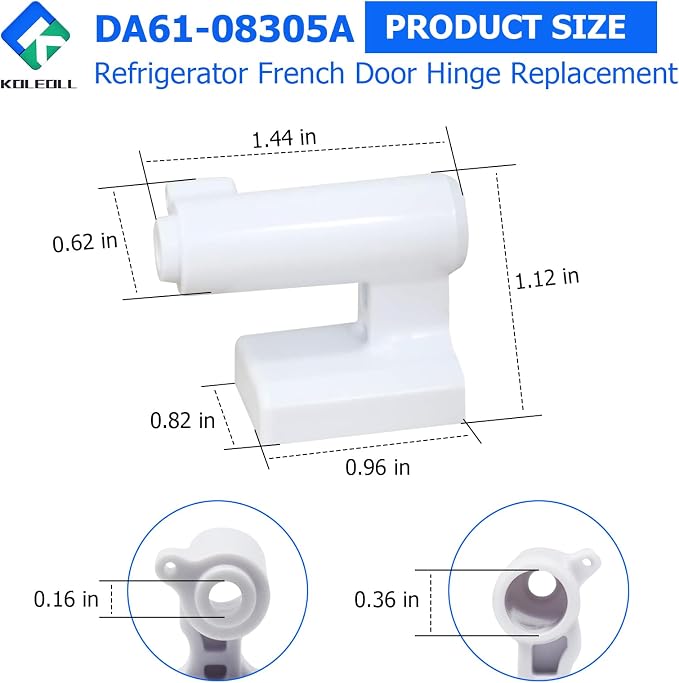 2PCS DA61-08305A Refrigerator French Door Hinge Replacement Compatible - Image 2