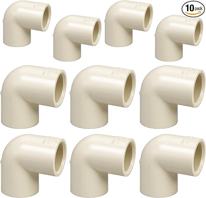 SUPPLYGIANT 10pcs 1 Inch CPVC 90 Degree Elbow Socket x Socket Plumbing Fitting by SupplyGiant