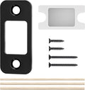 Deadbolt Strike Plate Door Backplate 1" x 2 1/4" Matte Black Round Corner | by BonKuDoo