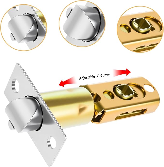 Adjustable Deadbolt Lock Latch 2-3/8" & Adjustable Door Knob Latch 1-3/8" | - Image 3
