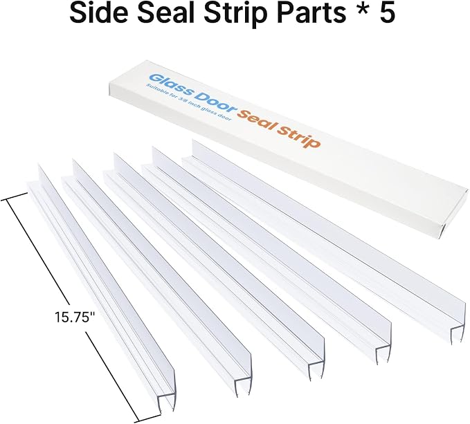 AmazerBath 5 PCS Shower Door Side Seal Strip -15.75 Inches x 5, 5 Sections - Image 2