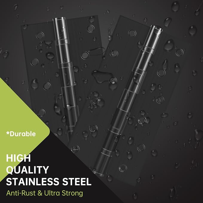 8" Ball Bearing Door Hinges 2 Pack, Heavy Duty Stainless Steel Hinge 8 x 4 Inch - Image 5