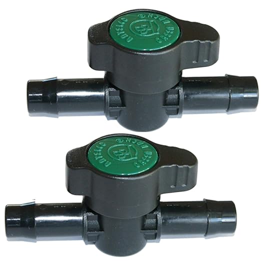 2-Pack In-Line Barbed Ball Valve 13mm by Habitech