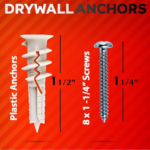 120Pcs #8 Self Drilling Drywall Anchors and Screws Kit | #8 x 1-1/4" Superb - Image 3